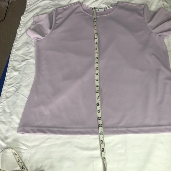 Kathy Ireland vintage women’s purple lavender short sleeve top size L - Picture 11 of 12